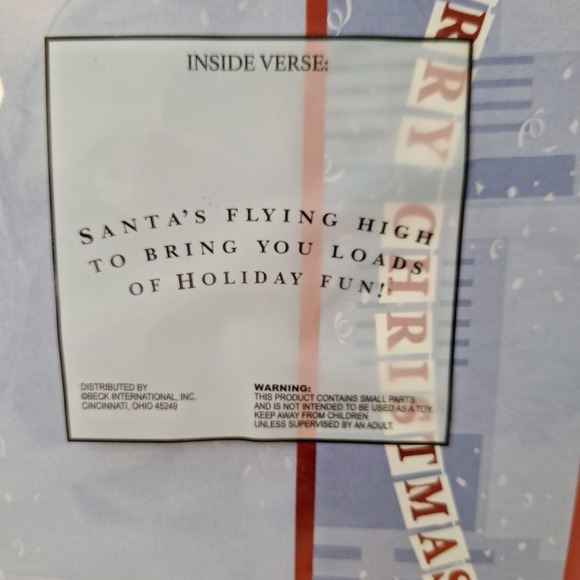 NEW BECK 3D Holiday Christmas Greeting Card - Santa Flying Air Balloon - Picture 9 of 10